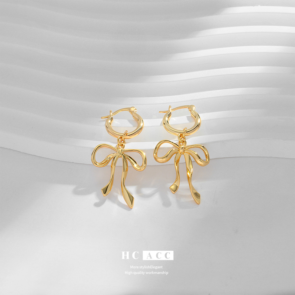fashion-european-and-american-style-copper-plated-real-gold-niche-bow-design-earrings-light-luxury-high-end-sense-atmospheric-ins-style-earrings