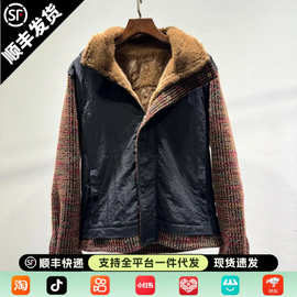 时尚美式休闲复古座山雕连帽个性夹克潮牌轻奢冬季宽松外套男士
