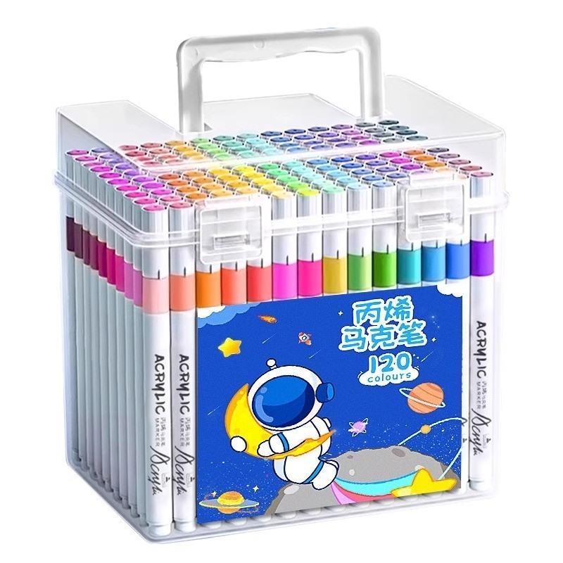 80色カラーペン アクリルマーカーペン 小学生専用アート 洗える不浸透性紙 積み重ね可能なカラーペン 防水|undefined