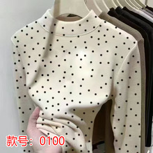 秋冬女童波點德絨打底衫2025新款韓版卡通可愛洋氣寶寶T恤上衣潮