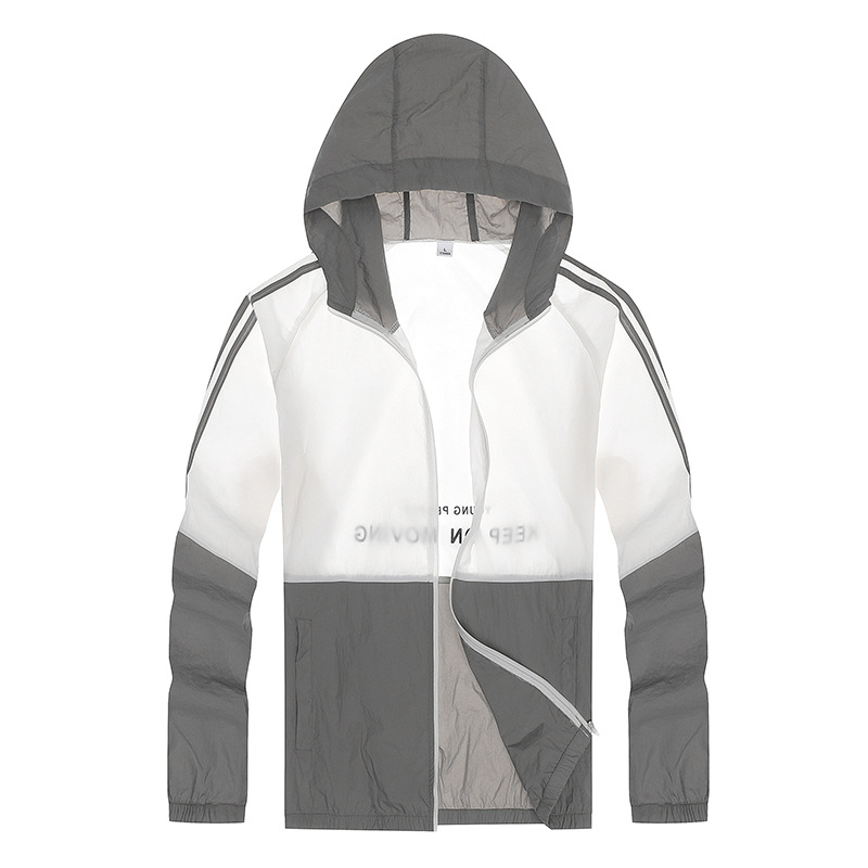 Summer New Lightweight Breathable Sports Korean Style Outdoor UV Protection Comfortable Hooded Sun Protective Skin Clothing for Men