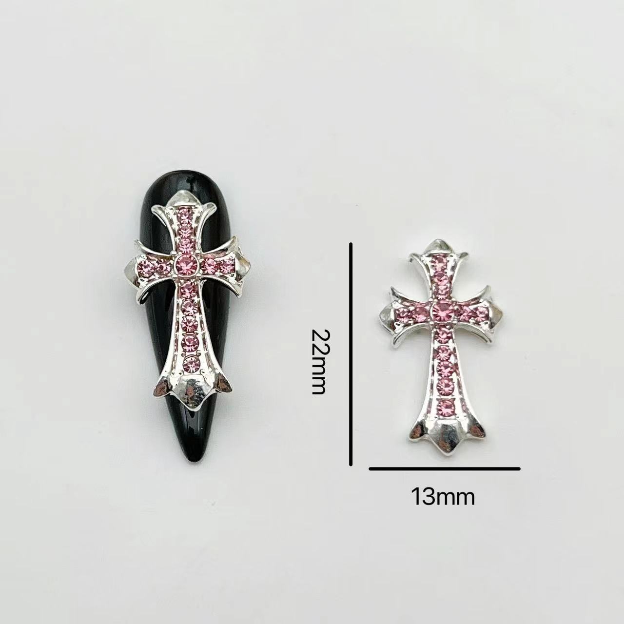 합금 십자가 [스몰 사이즈 핑크]]