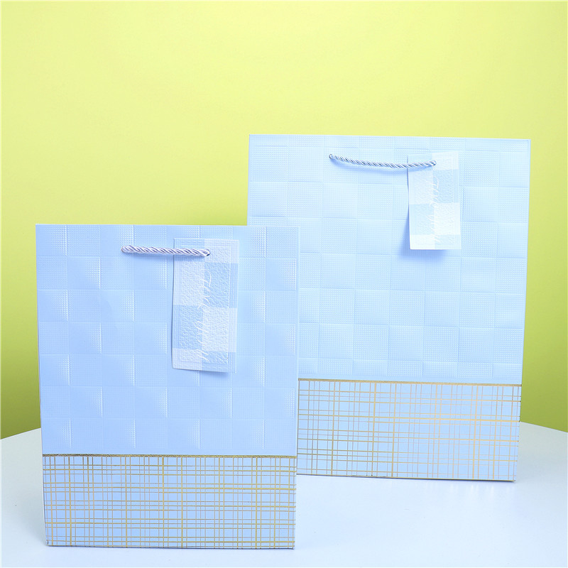 外貿出口雙工藝白卡禮品手提袋壓紋加燙金紙袋子批髮帶吊卡袋