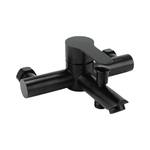 Stainless steel painted shower faucet household bathroom black hot and cold mixing valve triple bathtub shower faucet wholesale