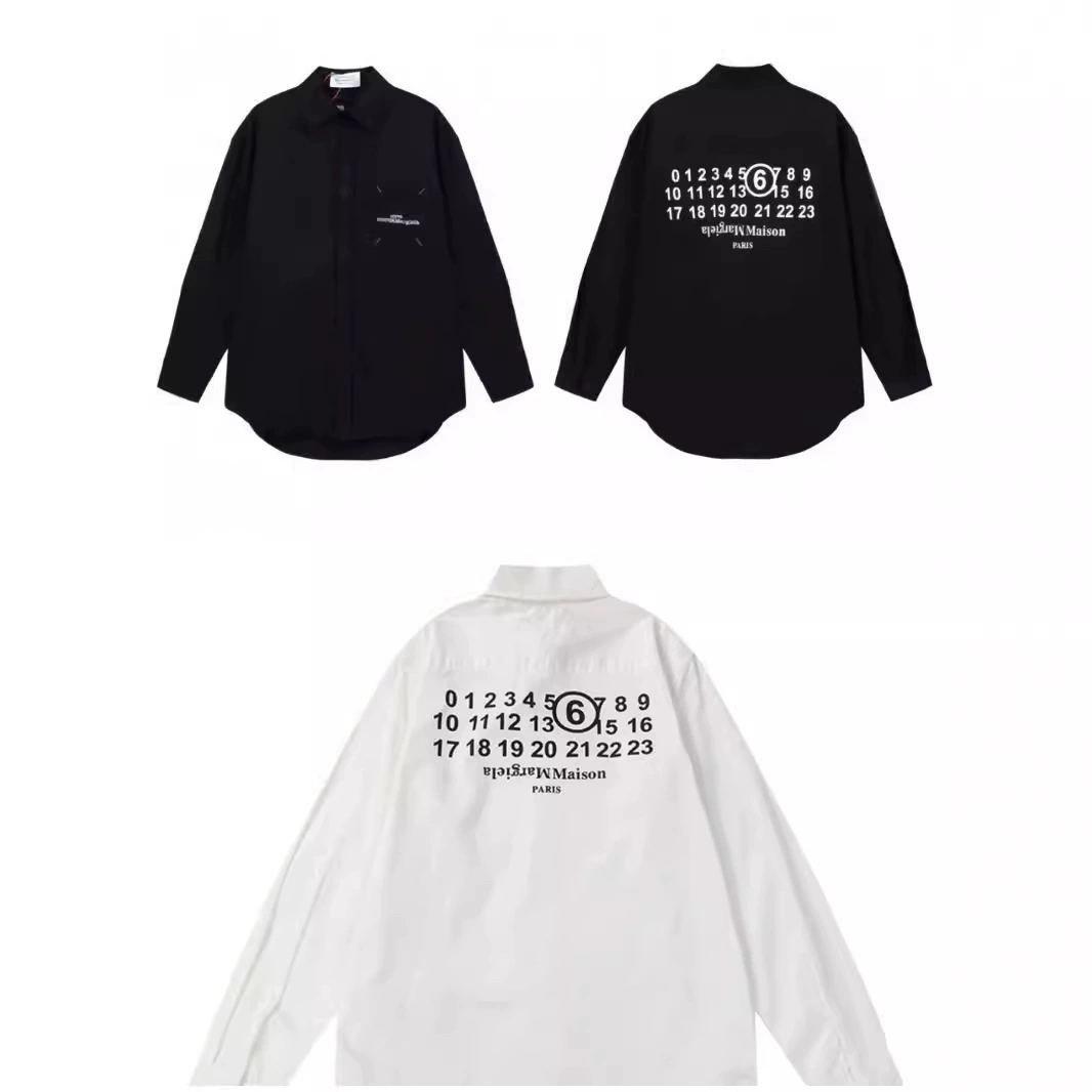 Maison Margiela 24S Maison Margiela MM6 принт буквы круглый вырез мужской и женский модный бренд свободная простая рубашка