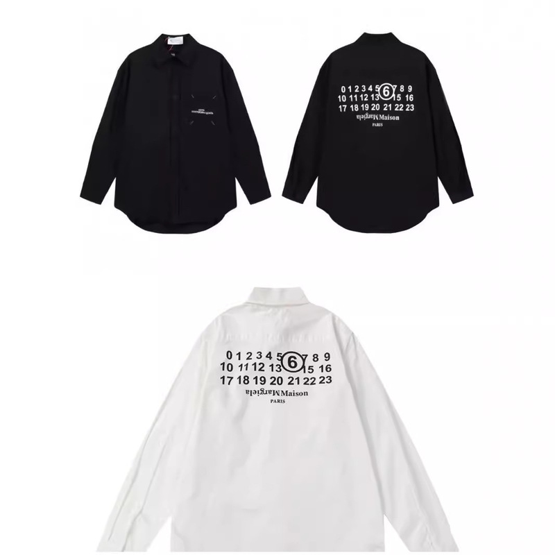 Maison Margiela 24S Margiela MM6 Letter Printed Crewneck Trendy Brand Unisex Loose Simple Shirt