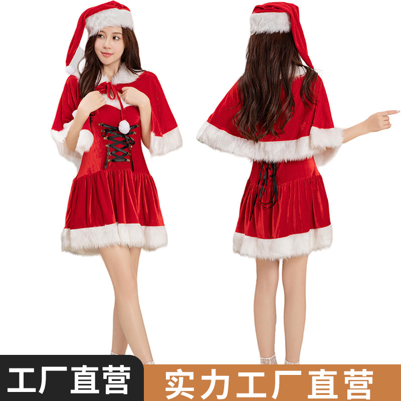 圣诞节服装跨境圣诞节cosplay服装成人女圣诞裙性感圣诞老人套装