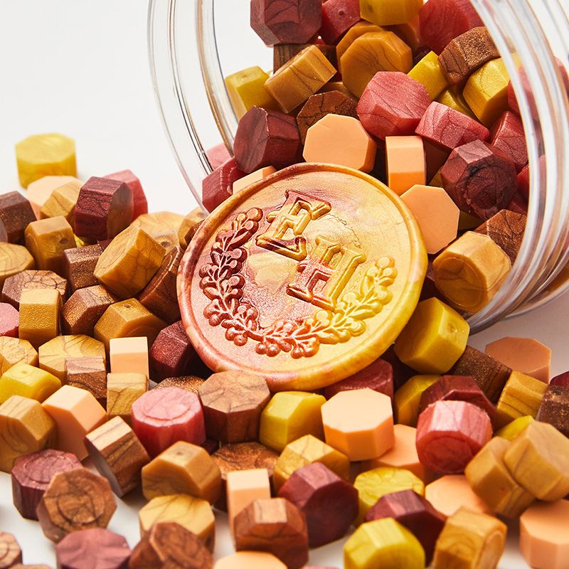 Cera de pintura al fuego, juego completo de sellos de pintura al fuego, octogonal, transparente, colorido, bolsa de colores mezclados, cera, venta al por mayor barata