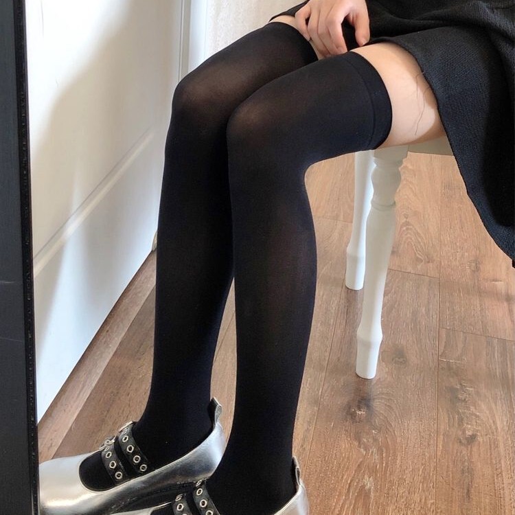 White Over-The-Knee Socks Spring and Summer Thin Silicone Non-Slip Velvet Socks Women's Japanese Style White Silk Stockings High Socks