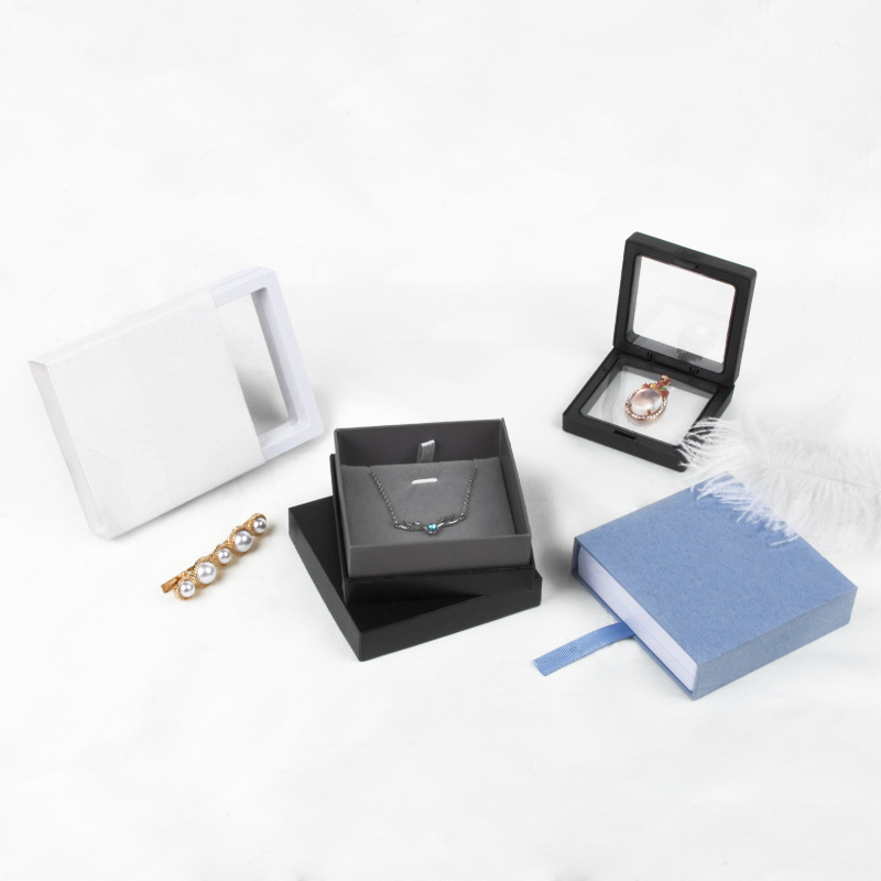 透明薄膜展示盒配套纸套悬浮包装盒礼品袋珠宝首饰戒指饰品纸盒