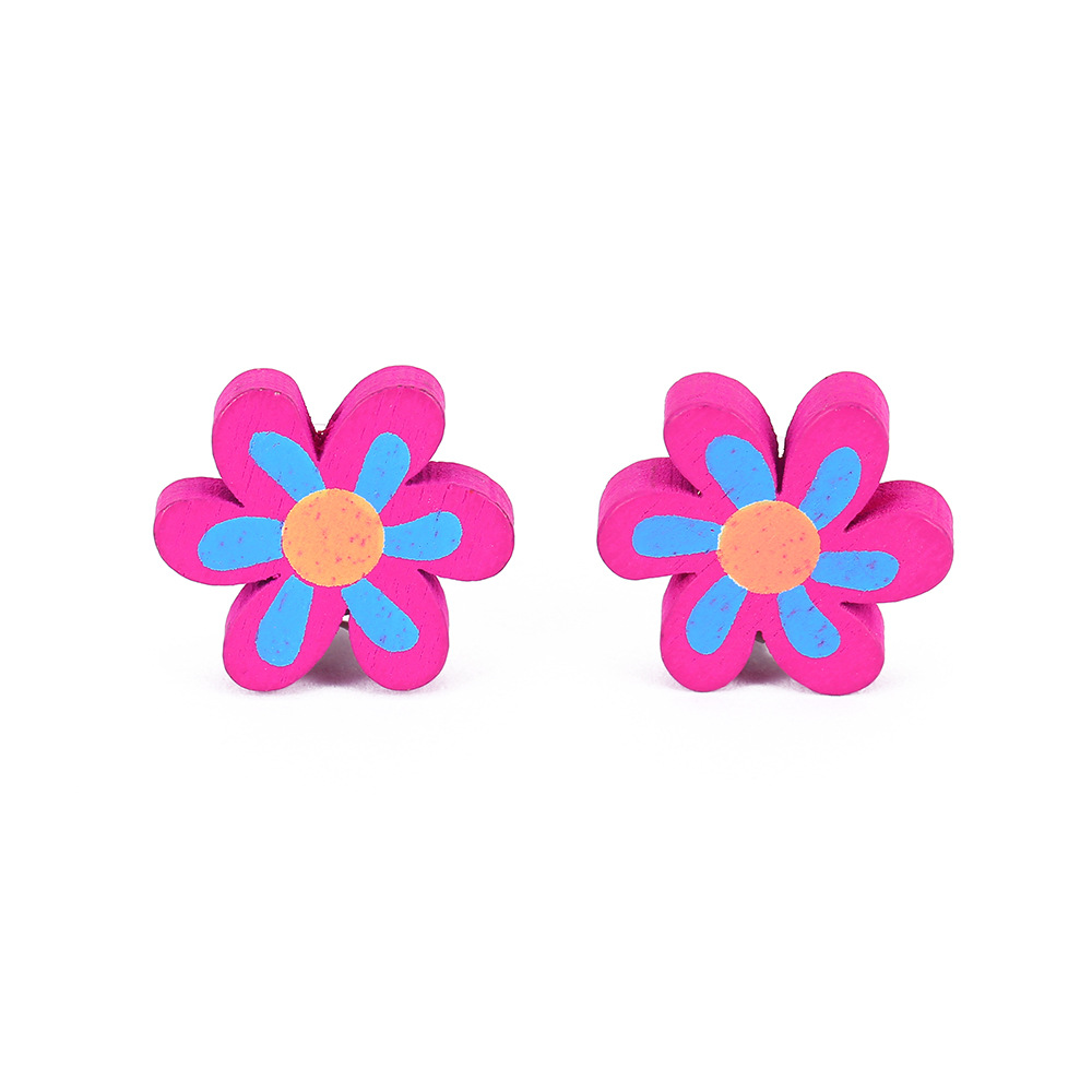 Cute Heart Shape Butterfly Wood Stoving Varnish Womenu0027S Ear clips 1 Pair