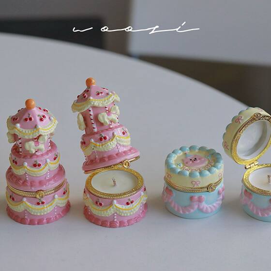 Birthday Cake Handmade Ceramic Pot Candle Vintage Cute Creative Ornaments Birthday Gift for Girls