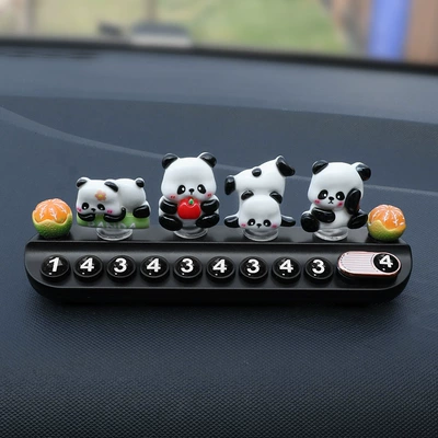Nömrəli dayanma kartı number plate cute panda - three-dimensional-cute-panda-black-aromatherapy-license-plate-genuine
