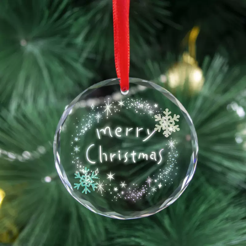 浦江水晶圣诞树挂件圣诞挂饰装饰创意礼品透明玻璃个性化设计