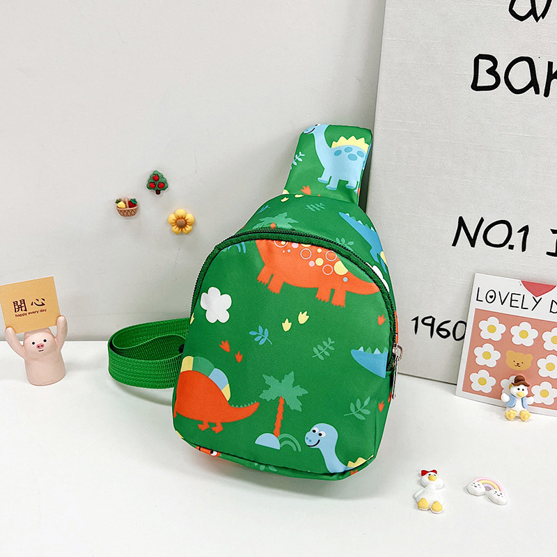Nuevos niños y niñas crossbody hermoso bolso de pecho de dinosaurio estilo coreano pequeño bolso de hombro lindo bebé bolso de la cintura al aire libre mochila de viaje
