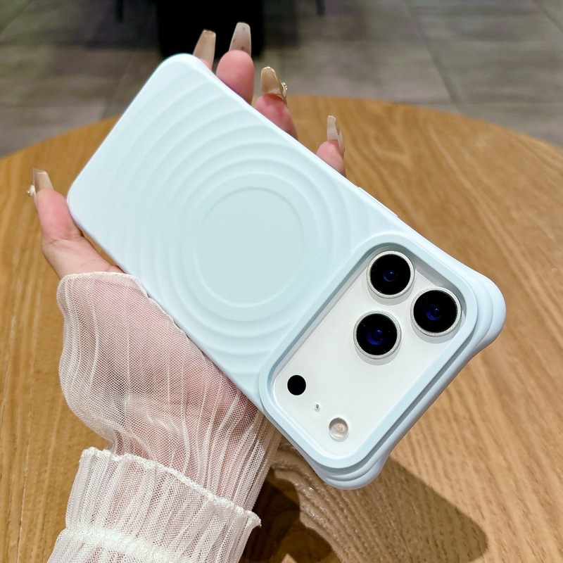 纯色波漾磁吸手机壳适用苹果17/16PROMAX个性全包iPhone15/14防摔|undefined