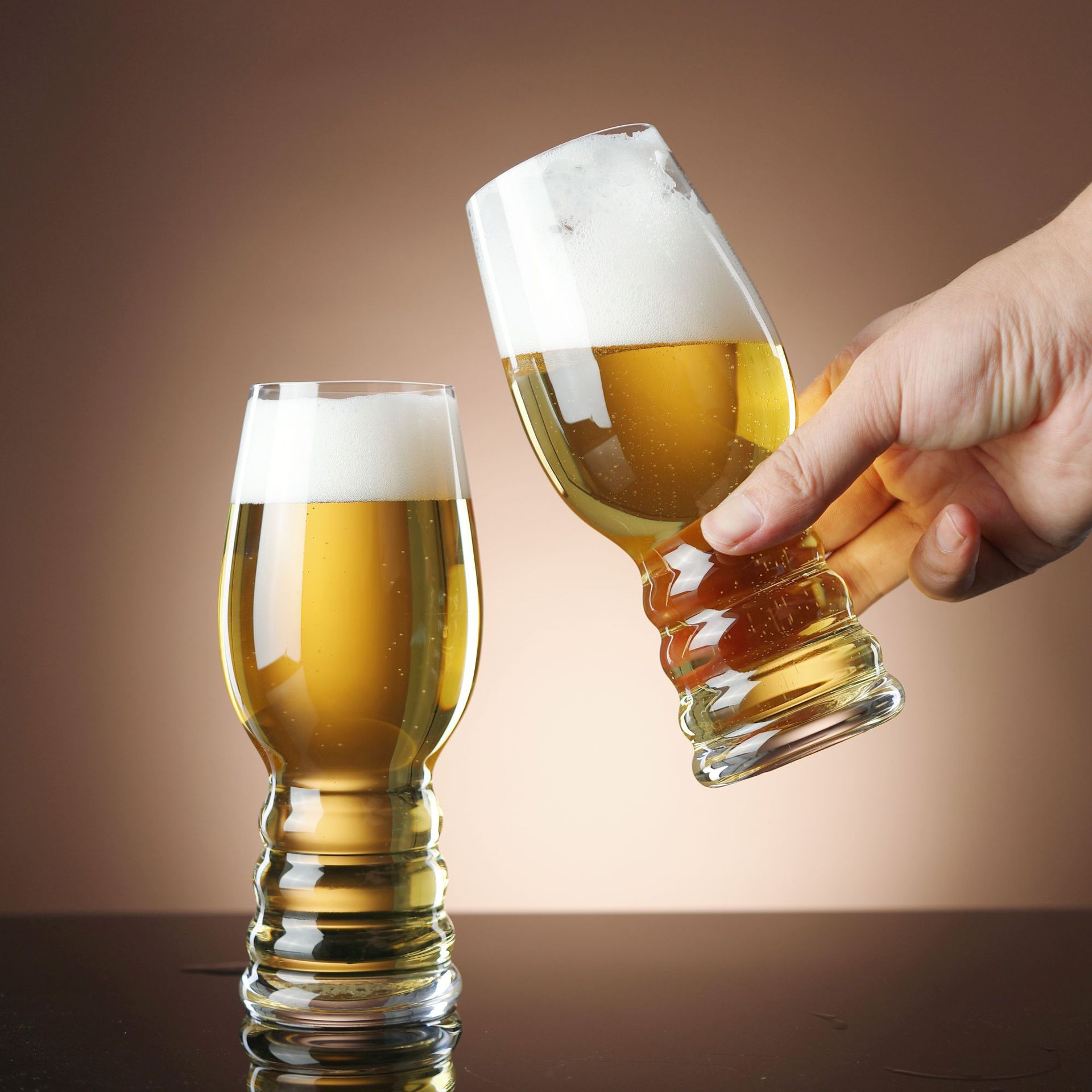 Restaurante al por mayor creativo tazas de cerveza caseras cervezas cortadas en frío tazas de copa de hotel impresión logotipo