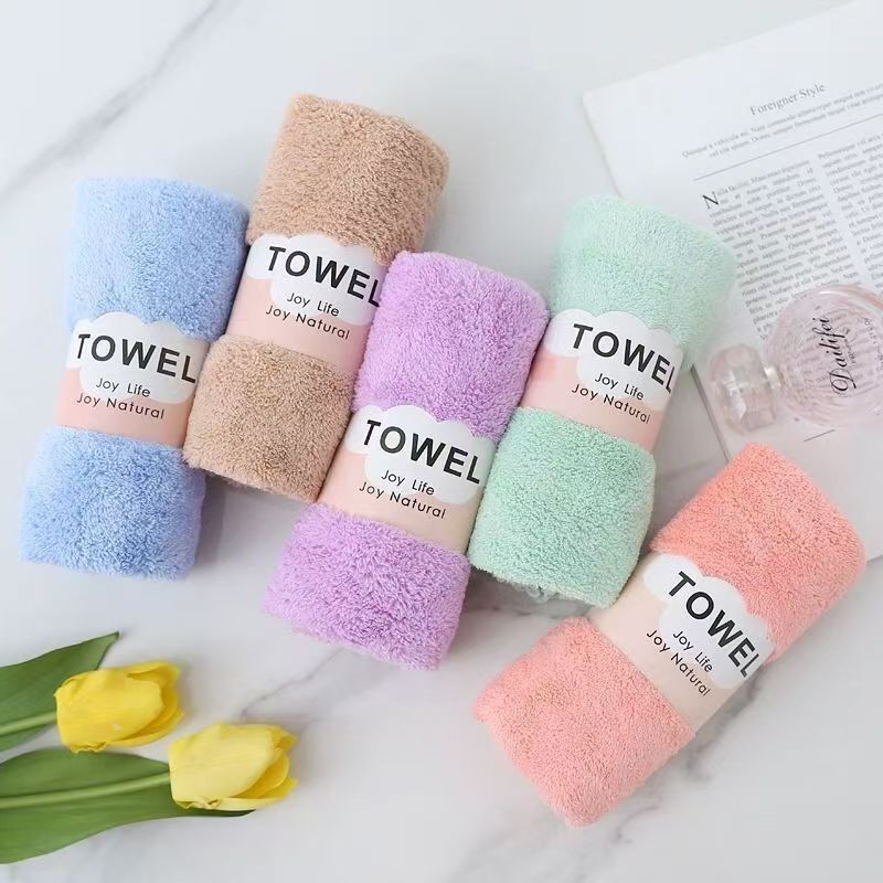 Customized Towels Coral Velvet Towel Factory Manufacturer Face Wash Small Square Gift Coral Towel Water Quick Wipe Quick Dry Wholesale Hand