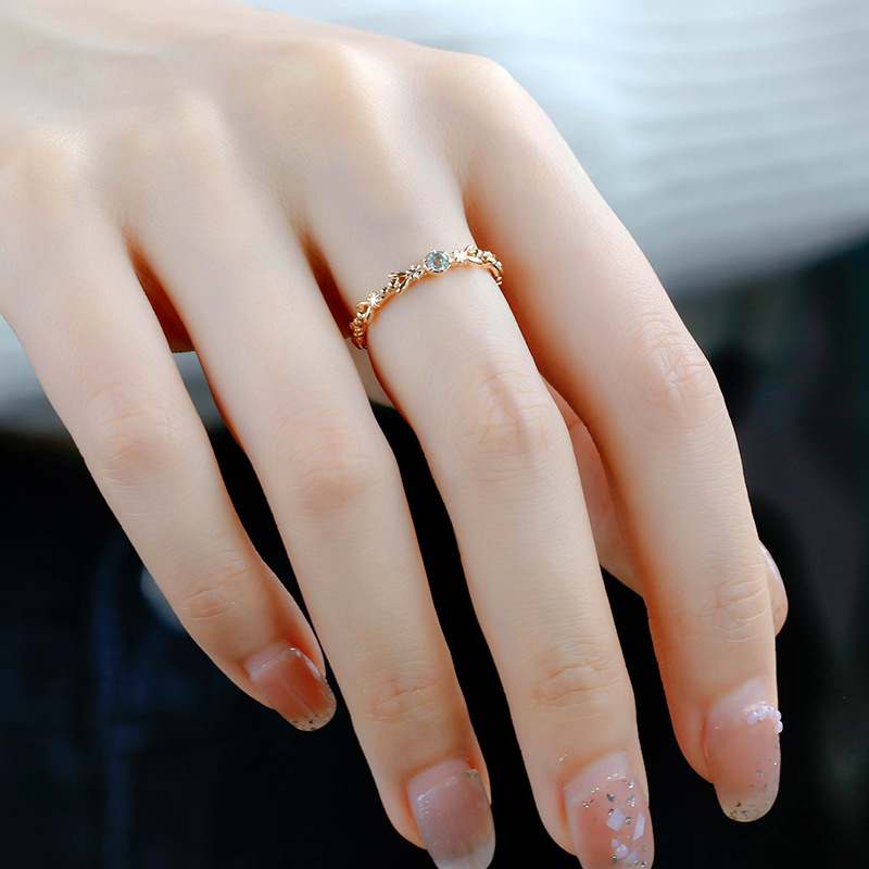925 Sterling Silver Material 925 Sterling Silver Zircon Solid Color Rings