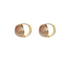 Champagne color-pearl small ear buckle (thickened real gold plating)