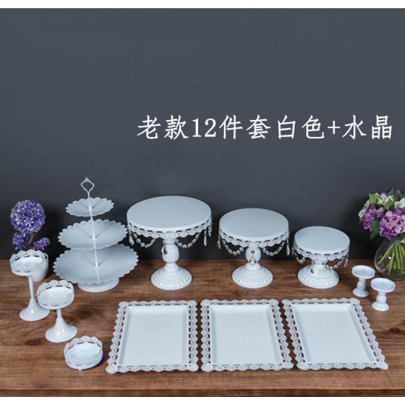 Tabla de postres de boda portapaste combinación set set de hierro forjado europeo 13 piezas set de decoración de bandeja West Point image 16