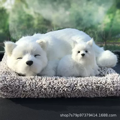 Decoration, New Model — Car ornaments - 2620cm-samoyed-mother-and-child-squatting