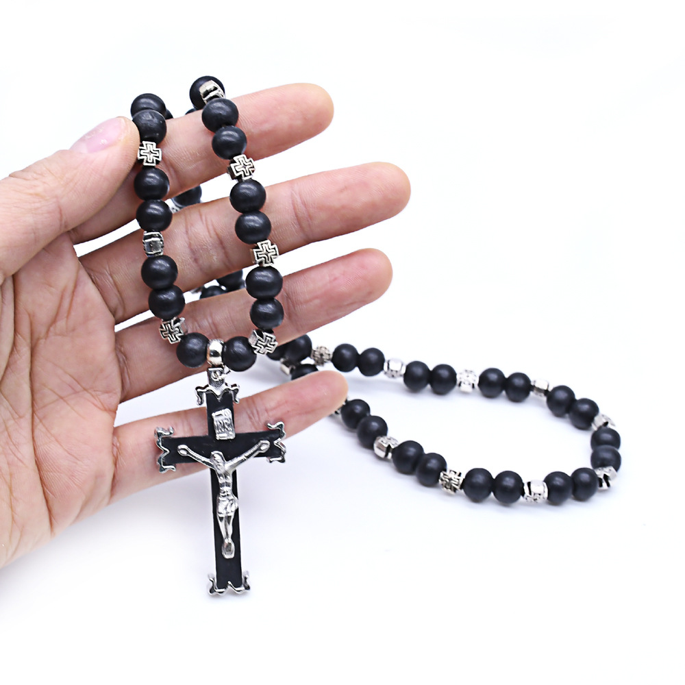 Retro Cross Alloy Beaded Unisex Necklace 1 Piece