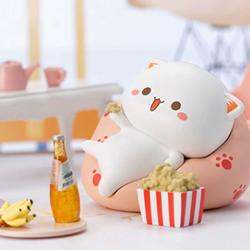 Blind box фигурка Peach Cat, милое настольное украшение, коллекционная 15 см