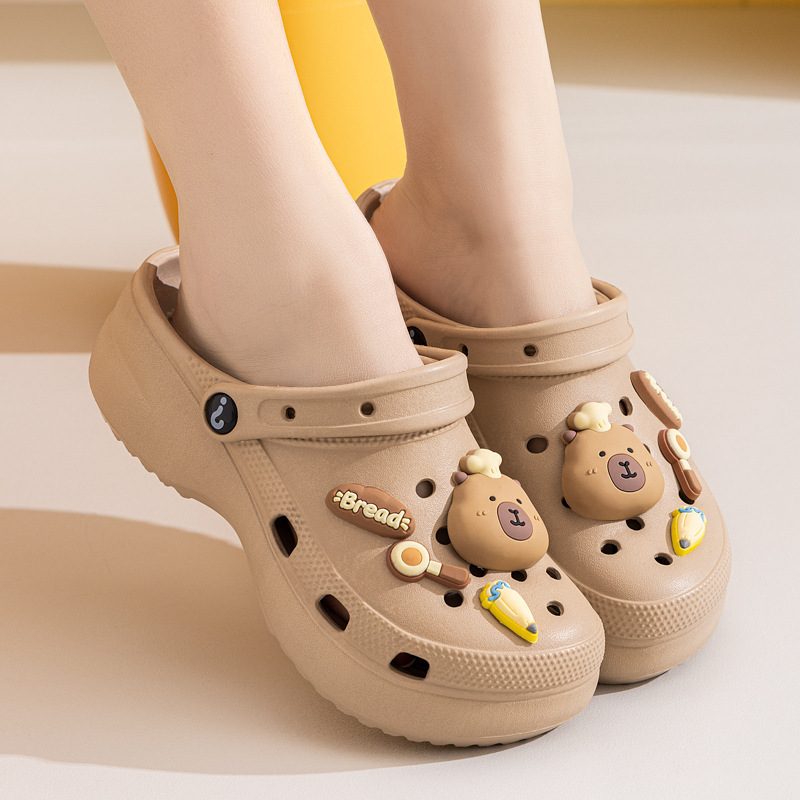 New 2025Eva Thick-Soled Clogs for Women, Summer Fashionable Outer Wear, Increased Beach Non-Slip Slippers for Women