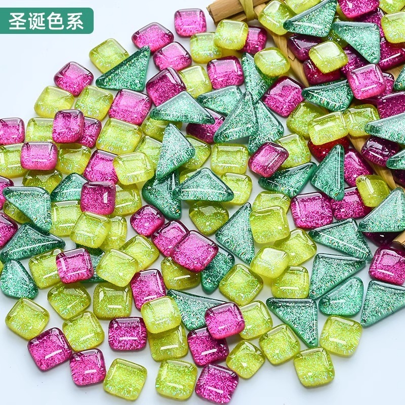 200克diy多元闪粉马赛克集合水晶自由石玻璃儿童手工材料颗粒|undefined