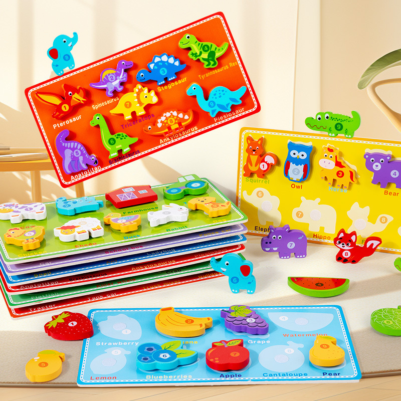 Niños rasgar y tirar pegatinas de rompecabezas Velcro pareja rompecabezas multi-tema mano-ojo coordinación ejercicio juguetes de educación temprana