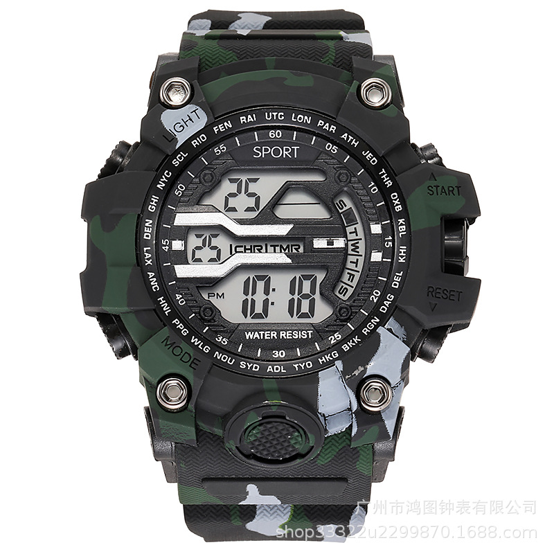 2022 nuevo cross-border amazon gran dial impermeable deportes multi-funcional popular luminoso reloj electrónico de los hombres