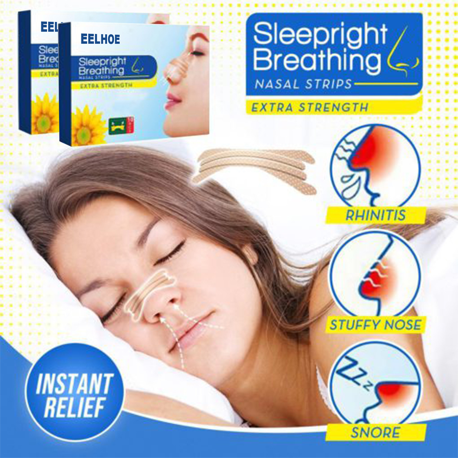 EELHOE ventilation relieves congestion, runny nose, sneezing, and snoring sleep nasal comfort patch_voghion.com