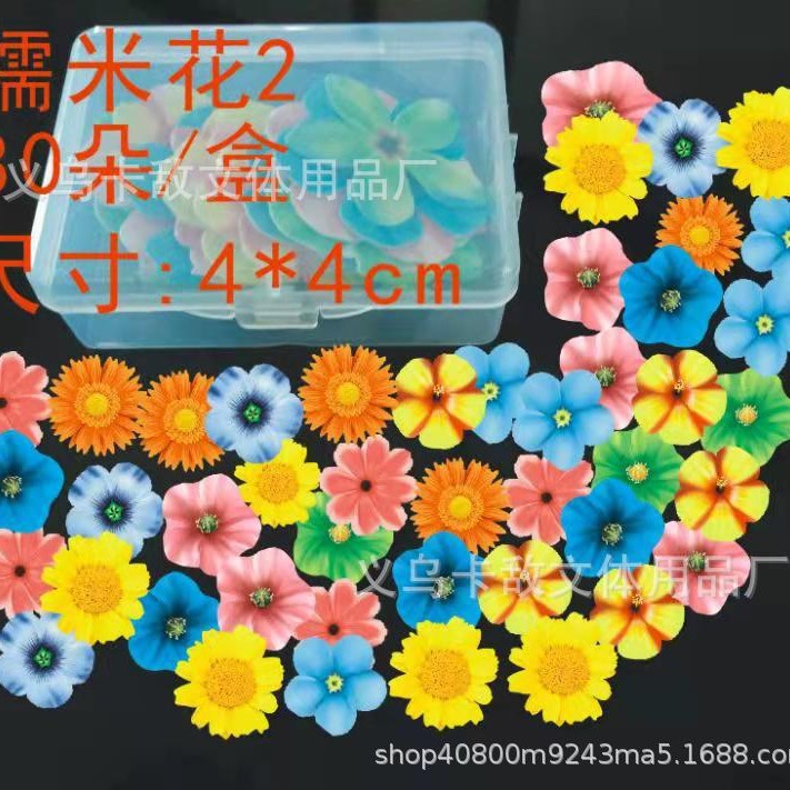 Especial transfronterizo para decoración de papel de arroz glutinoso, decoración de pastel de flores, decoración de papel de barnizado, decoración de horneado de mariposa en caja