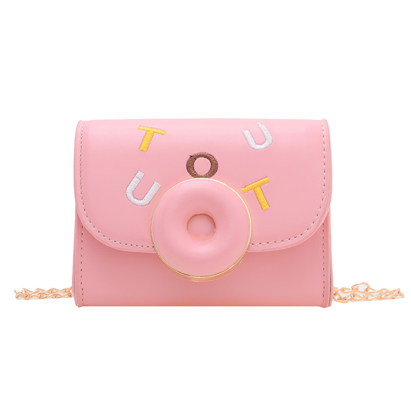 2025 otoño nuevo bolso de moda para niños color caramelo PU bolso de hombro para niñas bolso de cadena de hombro bolso de accesorios para bebés