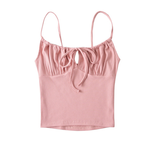 Pure Desire Adjustable Straps Tank Top for Women -  Summer New Arrival Spicy Girl Style Bodycon Outerwear Short Sleeve Top