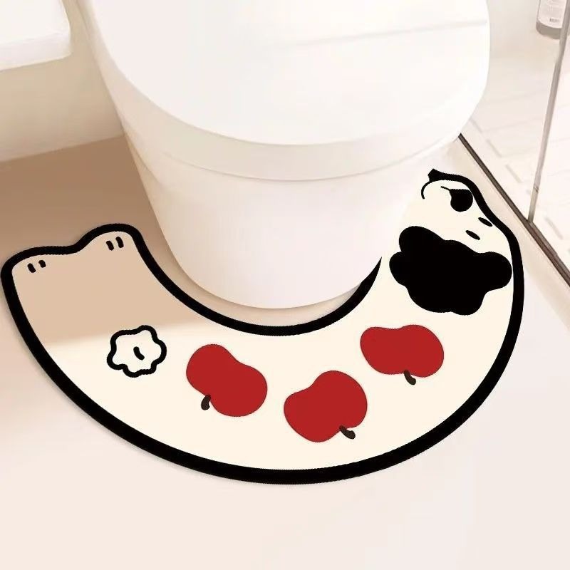 국경 간 temu 세대 머리카락 u 자형 diatom 진흙 화장실 매트 흡수성 빠른 건조 미끄럼 방지 욕실 매트 먼지 방지 매트