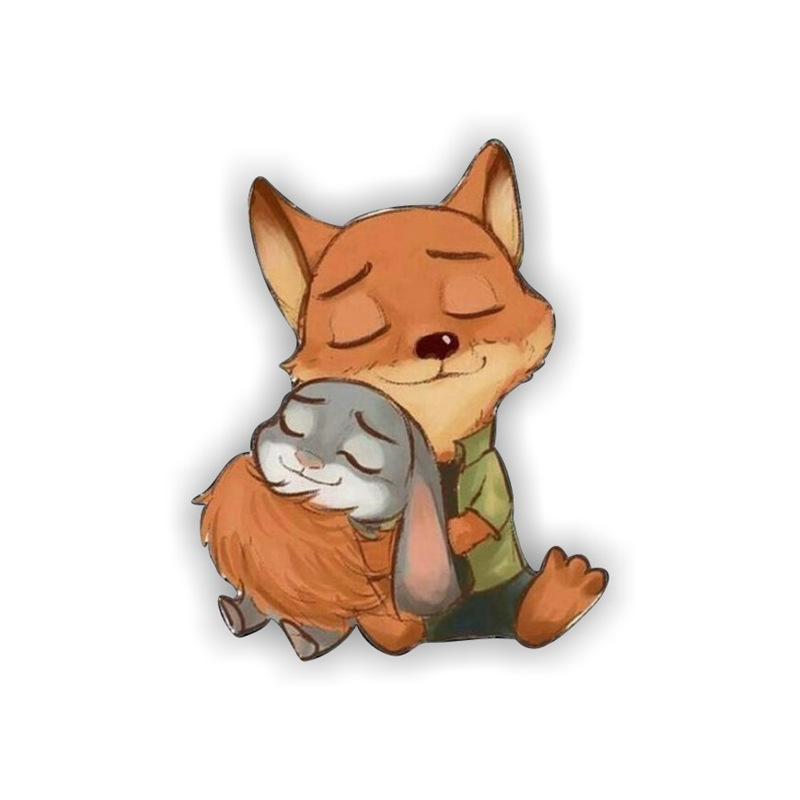 Japón y Corea del Sur animados adorables broches acrílicos Crazy Zoo City insignia Judith Pequeño pecho fresco