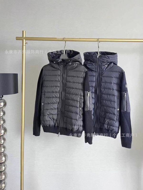 欧洲站外贸M家针织拼接羽绒服现货立领休闲男女同款外套冬季款|undefined