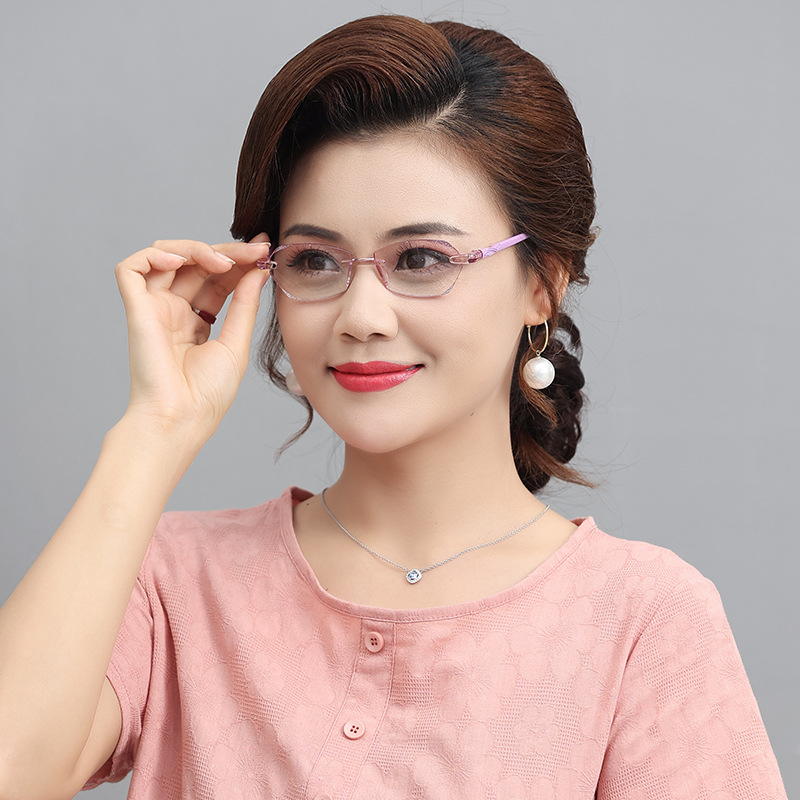 Retro Frameless Blue Light Blocking Smart Zoom Stylish Simple Glasses for PC Men and Women Manufacturer Artistic