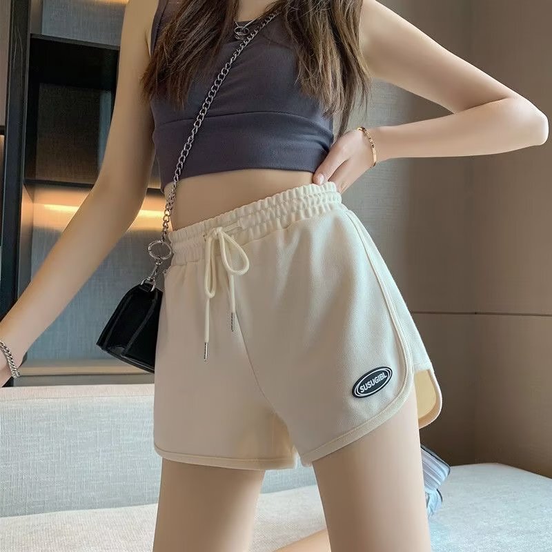 2024 Summer Casual Sports Hot Pants Shorts Women's High Waist Loose Slimming Running Fitness A- Pants Wide Leg Pants Ins