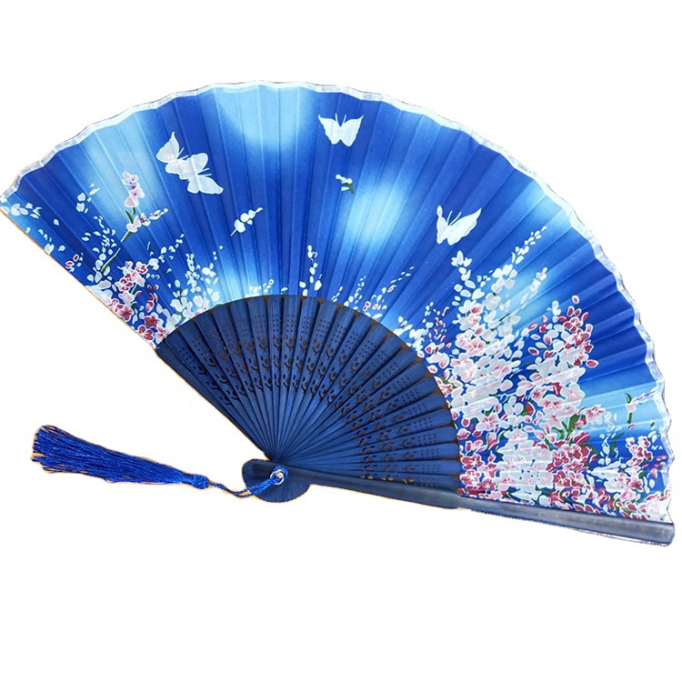 Fábrica personalizada antigua ventilador de ventilador plegable chino tela de seda pro ventilador escénico WenChuang ventilador de regalo al por mayor