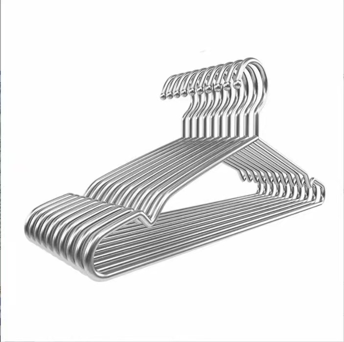 不锈钢衣架加粗晾衣架实心儿童成人衣架防滑3厘32/40/42/45cm直销