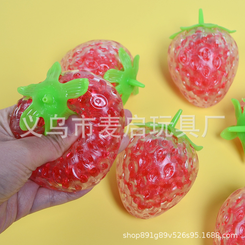 Juguete de descompresión fresa pellizco música descompresión bola niños niña mano pellizco simulación fruta curación regalo amasado sin deformación