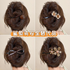 一字扭扭夹发夹女鲨鱼夹安全替代品抓夹高级感后脑勺头发夹子发卡