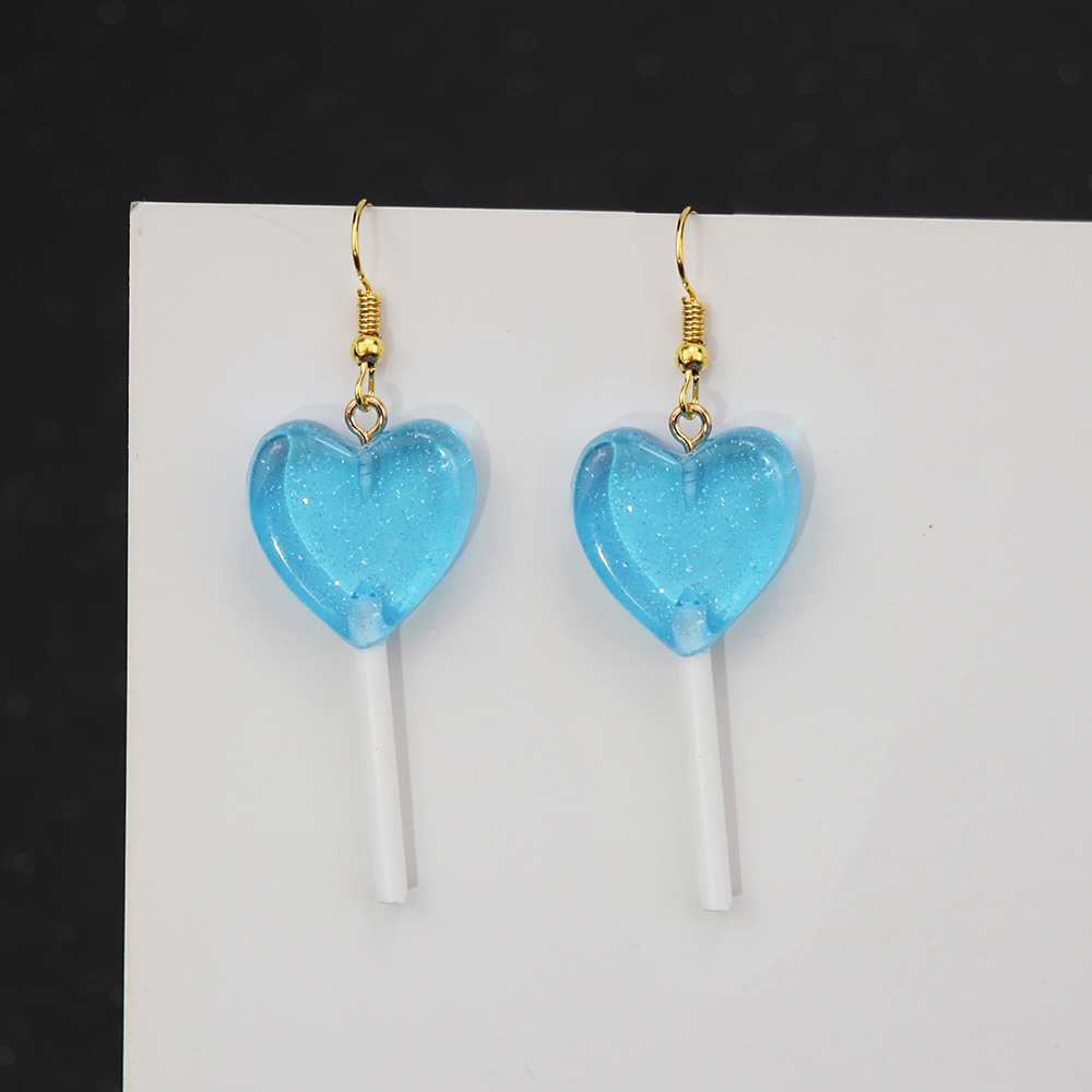 1 Pair Casual Heart Shape Resin Plating Women's Drop Earrings display picture 7