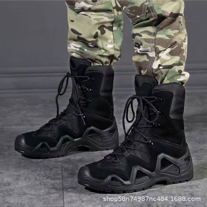 Outdoor Hiking Shoes Trendy High-Top Non-Slip Wear-Resistant Breathable Combat Boots Tactical Boots Summer Popular Men's Shoes