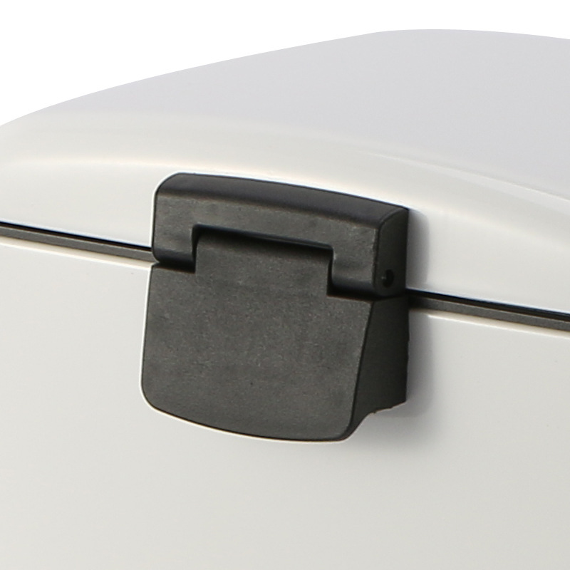 12 l weißer Edelstahl-Tretmülleimer – Küchenabfalleimer mit Fußpedal und breiter Öffnung für den Heim-, Büro- und gewerblichen Gebrauch (Brot-Design)_voghion.com