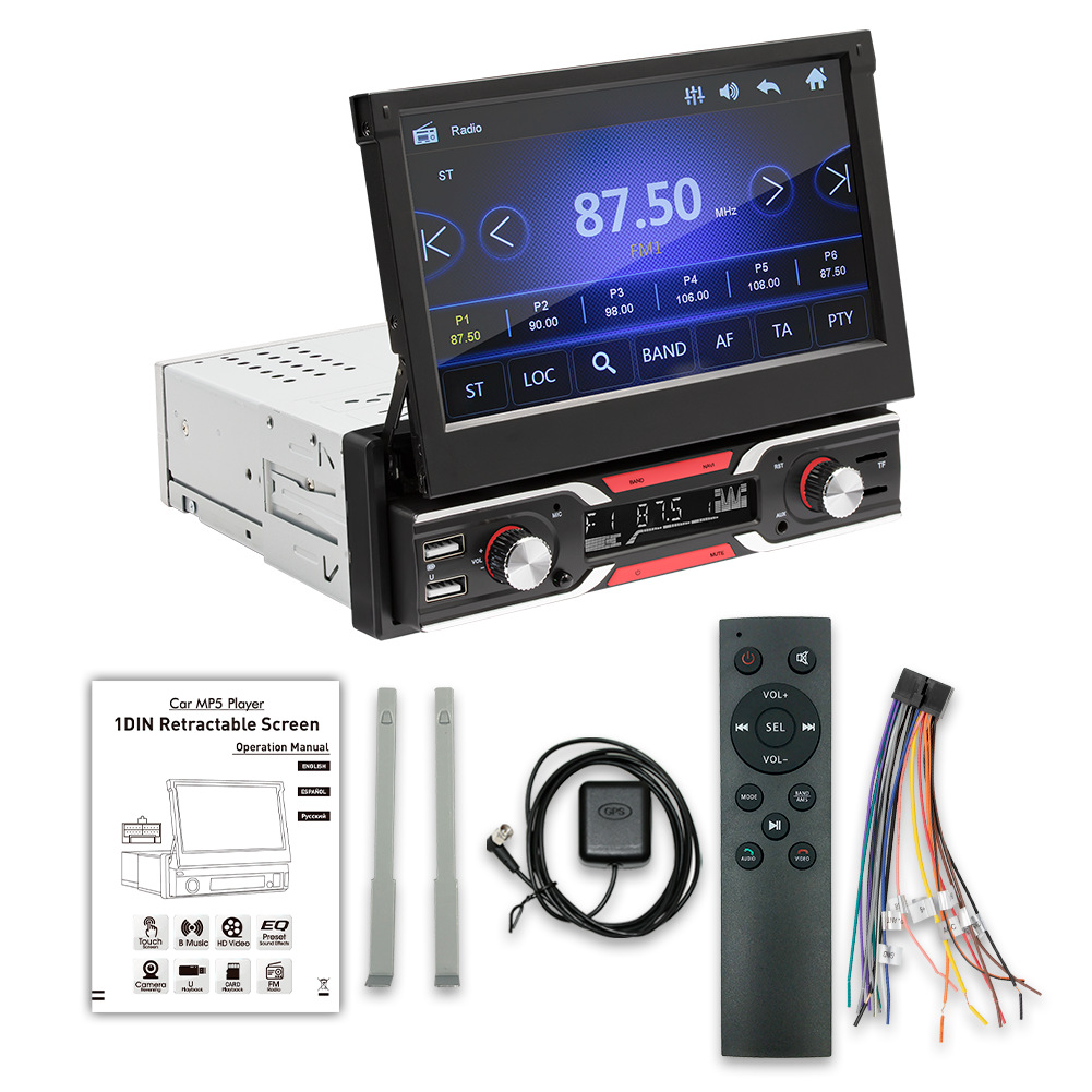 Reproductor central Bluetooth MP5 del coche de la reproducción del multi-formato de la tarjeta de disco de la navegación GPS del coche de la pantalla