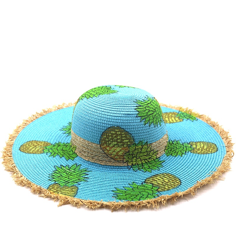 Fashion Hand-painted Animal Beach Big Brim Straw Sunscreen Sun Hat display picture 6